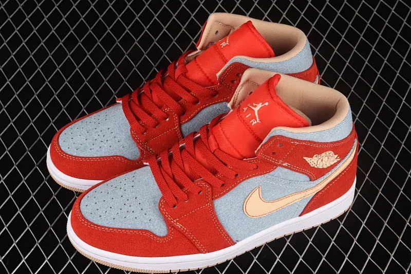 All categories Air Jordan Jordan series basketball shoes Air Jordan 1 Mid Different versions Levi's x Air Jordan 1 Mid "Denim" AJ1 Joe 1 Levi's denim mid-top basketball shoes DM4352-600